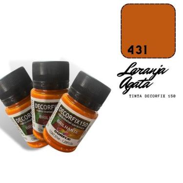 Imagem de 3 Tinta Decorfix 150 Brilhante 37ml 431 Laranja Agata Corfix