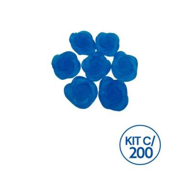 Imagem de Kit 200 Mini Rosa Sabonete Artesanal 2,5 cm Lembrancinha - D&C, AZUL T