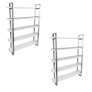 Imagem de kit com 02 Nicho Expositor Arusi 100 Esmaltes 5 Prateleiras - Loja da 