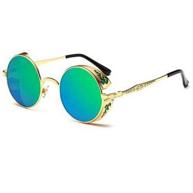 Imagem de Óculos de sol Banned 1976 Steampunk Metal Retro Redondo Óculos de sol 
