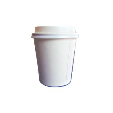 Imagem de Copo Térmico Papel Biodegradável Branco 200 Ml com Tampa Branca 100 un