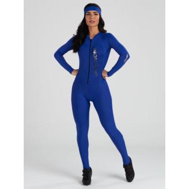 Imagem de Macacão De Ciclismo Feminino Longo Azul Golden Savancini (2502), G