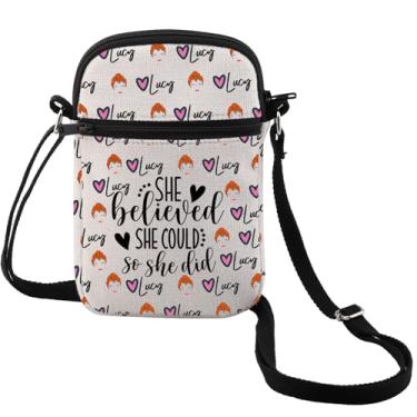 Imagem de MEIKIUP Lucy Bolsa tiracolo inspirada no programa de TV Lucy Bolsa tiracolo para fãs Lucy & Ricardo & Ethel & Fred, Lucy Cb