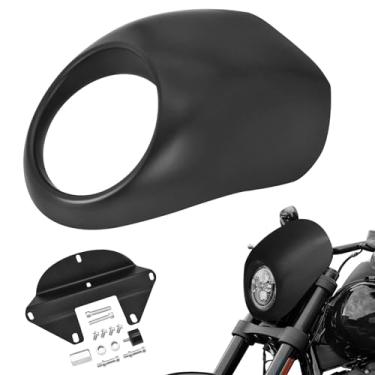 Imagem de Amazicha Máscara de carenagem de farol frontal adequada para Harley Davidson Sportster XL 883 1200 Dyna FX XL 1973-UP (preto fosco)