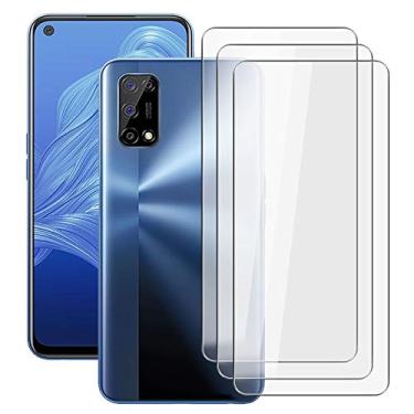 Imagem de [Pacote com 3] Película protetora de tela para Oppo Realme 7 5G (6,5 polegadas), película protetora de vidro temperado com dureza 9H, antiarranhões, sem bolhas, para Oppo Realme 7 5G
