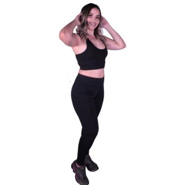 Imagem de Conjunto Feminino Fitness Legging E Top Roupas De Academia Cross - Jin