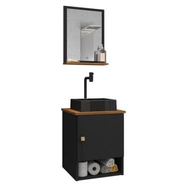 Imagem de Gabinete Banheiro Lima Tulipa Pto Torneira Valv Click Black - Loja Doc