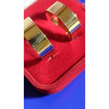 Imagem de Ouro 18 Kilates Noivado Casamento 10 mm 12 Gramas Maciço Alianças Reta