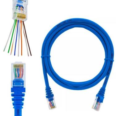 Imagem de kit 5 Cabo de Rede 1 Metro Rj45 Crimpado CAt6 Internet - X-CELL, 5 uni