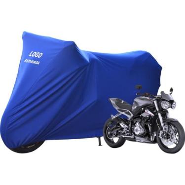 Imagem de Capa Cobrir Moto Triumph Street Tripe 765 De Tecido Lycra - Mz, Azul