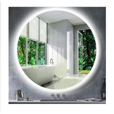 Imagem de Espelho redondo iluminado com LED frio 70cm - Woodglass