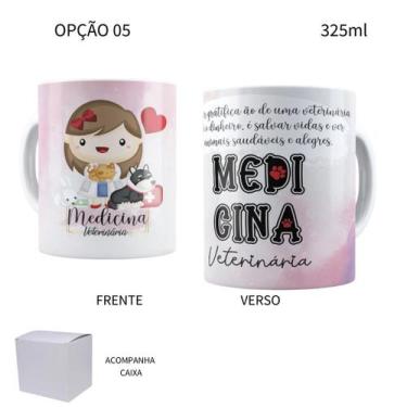 Imagem de Caneca 325ml Médico Veterinário Médica Veterinária - LARANJA E MIMOS