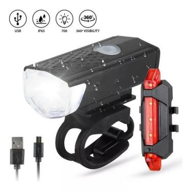 Imagem de Kit Lanterna e Farol Bicicleta Luz Ultra Led Branca e Vermelha - Shop3