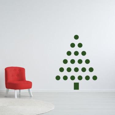 Imagem de Adesivo de Parede Árvore de Natal Bolinhas Minimalista Decoração Vitri