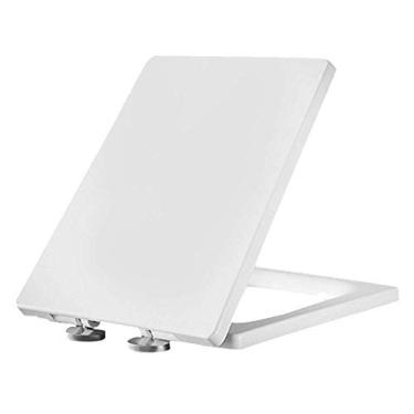 Imagem de Assento de vaso sanitário quadrado, fechamento suave, liberação rápida, tampa de vaso sanitário branca, fácil de limpar, acessórios de banheiro (cor: #2)