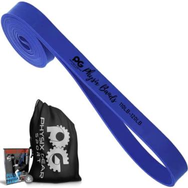 Imagem de Physix Gear Conjunto de faixas de treino para pullups, conjunto de faixas de resistência para puxar para cima, faixas longas para exercícios e exercícios, faixas de resistência, calistenia, azul (1