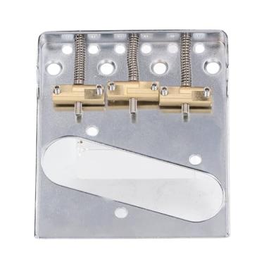 Imagem de Ponte de Guitarra Telecaster, Sela Compensada de Latão Com Corte Lateral para Guitarra Elétrica Vintage, Espaço para Cordas de 2-1/8 Polegadas