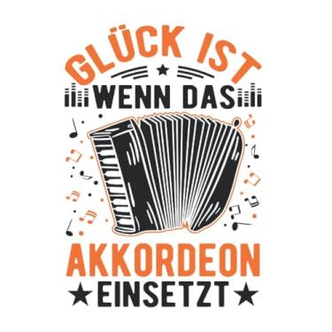 Imagem de Akkordeon Notizbuch: Glück ist Wenn das Akkordeon einsetzt Akkordeonist / 6x9 Zoll / 120 karierte Seiten Seiten