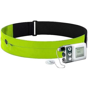 Imagem de Cinto para bomba de insulina Athlé - 2 bolsos elásticos para bomba de insulina, Epipen, telefone, carteira, cartões e mais - alça de cintura confortável e ajustável - Tamanho médio 63,5 cm - 81,3 cm -