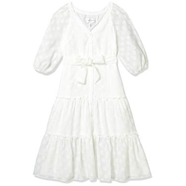 Imagem de Donna Morgan Vestido feminino texturizado com bolinhas, Branco, 36