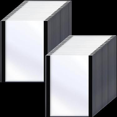 Imagem de 50 peças de suporte magnético rígido de 21,5 cm x 27,5 cm molduras magnéticas porta-papel de plástico transparente com bordas magnéticas, suporte magnético de documentos para exibição de pôster em tamanho carta, loja de escritório em casa