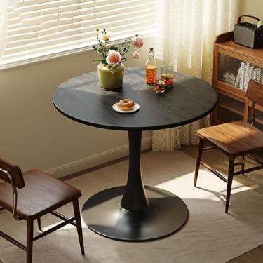 Imagem de Mesa de jantar redonda com base de tulipa, mesa de lazer para sala de jantar em casa, café, mesa de pedestal para espaços pequenos, A, 70 cm
