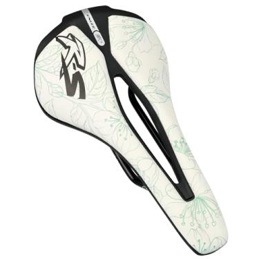 Imagem de MEGHNA Selim de bicicleta para substituição de bicicleta de estrada, assento de bicicleta, vazado, respirável, padrão de grafite, estilo urbano, assento confortável para bicicleta Raod, mountain bike,