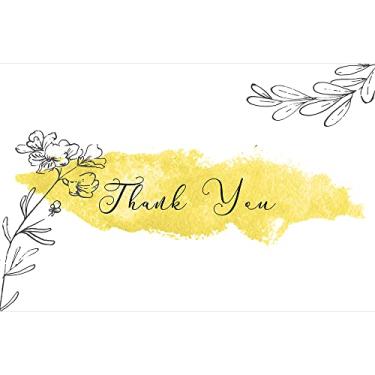 Imagem de Tree-Free Greetings Cartões de agradecimento com envelopes brancos para simpatia, chá de bebê, formatura, 10x15 polegadas, conjunto de 12, pêsames florais douradas 4 (TK61415)