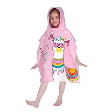 Imagem de Toalhas de praia infantis com capuz - Toalha de banho infantil para meninas e meninos para crianças de 1 a 6 anos, toalhas de piscina de secagem rápida, leve e macia, toalha poncho de microfibra 61 x