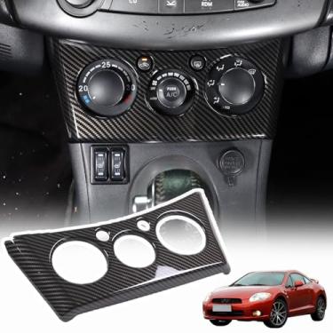 Imagem de Sekhyna Moldura de acabamento do interruptor de ajuste de ar condicionado central compatível com Mitsubishi Eclipse 2006-2011 ABS 1 peça, painel de controle central A/C acabamento da tampa do painel