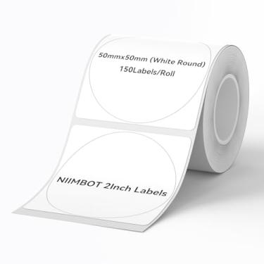 Imagem de NIIMBOT Etiquetas para etiquetadora B1/B21/B3S, 50 x 50 mm (1,97" x 1,97") 150 fitas/rolo, fita de etiqueta térmica, impermeável, à prova de óleo para substituição de fita de rotulagem de pequenas
