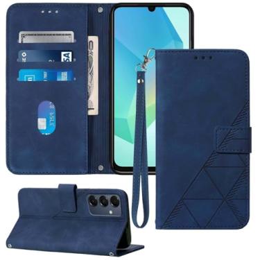 Imagem de Moment Dextrad Capa para Samsung A16 5G, carteira A16 5G, compartimento para cartão, alça de pulso TPU com proteção interna para celular A16, capa flip de couro PU para Galaxy A16 (azul)