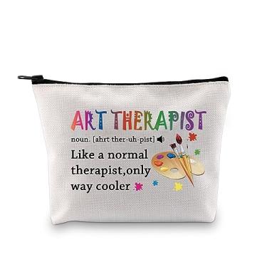 Imagem de PXTIDY Art Therapy Presente de Apreciação Terapeuta Arte Terapeuta Definição Bolsa de Maquiagem Arte Terapeuta Presente Arte Conselheiro Escolar Presente, Bege, ONE SIDE