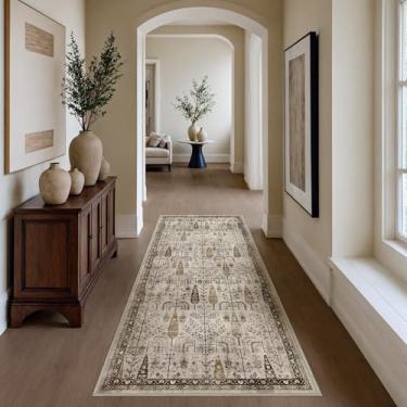 Imagem de Bavni Corredores para corredores, tapete dobrável leve antiderrapante lavável na máquina, tapete de baixa pilha de absorção de som, tapete de cozinha quarto durável, vintage sálvia, 2x5