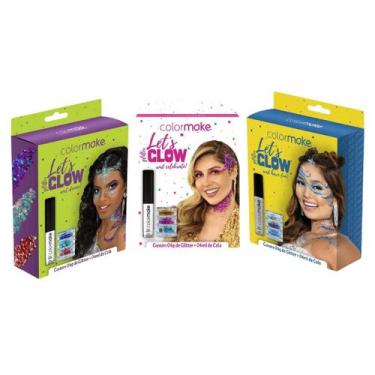 Imagem de Kit Maquiagem Glitter E Cola Let's Glow Carnaval - Colormake, Celebrat