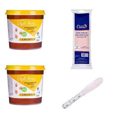 Imagem de Kit 2 Ceras Depilatórias Hidrossolúvel Natural 300g Camomila Depil Mai
