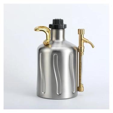 Imagem de Fabricação caseira de cerveja Premium Stainless Steel Bottle, Homebrew Beer Growler, Secure Swing, Top, Outdoor, 1 L, 2L, 304 SS Acessórios para vinho(Silver colored,2L)