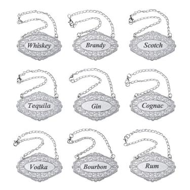 Imagem de Huiflyer Etiquetas de decantador Etiquetas de bebidas Etiqueta do decantador de bebidas: gim, vodka, bourbon, conhaque, uísque, conhaque, rum, uísque, tequila - etiquetas para garrafa de licor,
