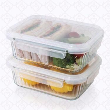 Imagem de Pote Vidro Hermético Frezzer Micro-ondas Marmita 1520ml-2 Un - Belo Vi