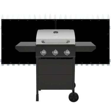 Imagem de Escudo térmico atrás da grade 8,5 x 10 cm tapete de proteção térmica para parede, capa resistente à prova de fogo e protetor de tela almofada de barreira térmica com furos para pendurar para cerca de