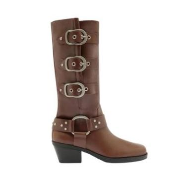 Imagem de Bota Arezzo Couro Cano Médio Montaria West Feminina-Feminino