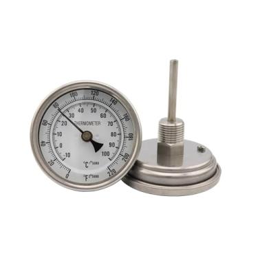 Imagem de Fabricação caseira de cerveja Weldless Bi-metal Dial Thermometer 3"Face & 2"Probe 1/2"NPT 0~220F Degree Homebrew Beer Wine Boil Kettle Thermometer Acessórios para vinho