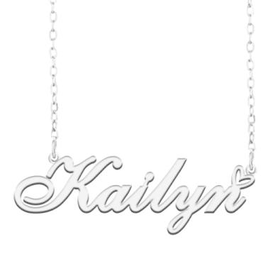 Imagem de A168A Colar de nome personalizado personalizado personalizado colar de nome banhado para mãe filha amizade feminino dia dos namorados aniversário de Natal ano novo, Metal, Sem pedras preciosas