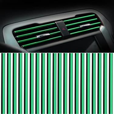 Imagem de MINGZAIQIPEI Saída de ventilação de carro acabamento interior do carro acabamento de moldagem de ar condicionado carro saída de ventilação acabamento cromado PVC interior do carro acabamento de saída