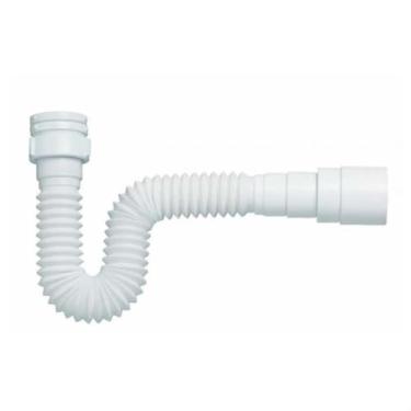 Imagem de Sifão Corrugado Extensível Universal Branco 120cm Para Pia de Cozinha Lavatórios Tanques