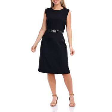 Imagem de Kasper Vestido feminino com acabamento na cintura, Preto, 52