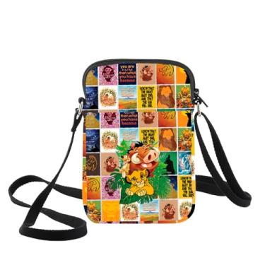 Imagem de WZMPA Bolsa tiracolo Simba Timon & Pumbaa para presente para fãs de leão, bolsa de ombro com leão, mercadoria, Simba 2 -Cb, Compact (14.5 x 21.5 cm)