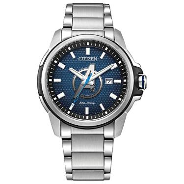 Imagem de Citizen Relógio masculino Eco-Drive Marvel, aço inoxidável, Prateado, One Size, Vingadores