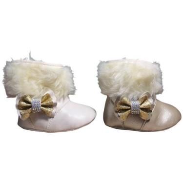 Imagem de Kit 2 Pares Bota Botinha Felpuda Feminina Para Bebê - Babys Shoes, Beg