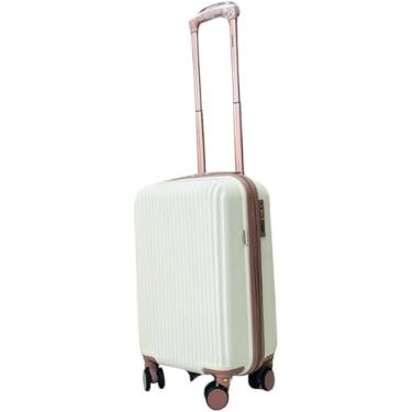 Imagem de Mala De Bordo Londres 10kgs Padrão Anac Para Viagem (Branca e Marrom) (branca e rose)